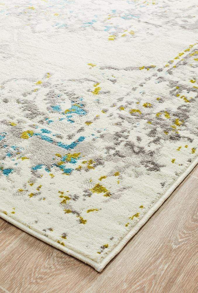 Alexa Transitional Rug White Green Blue - Cheapest Rugs Online