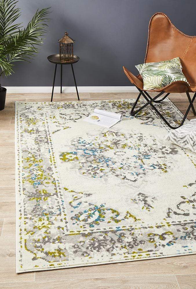 Alexa Transitional Rug White Green Blue - Cheapest Rugs Online